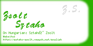 zsolt sztaho business card